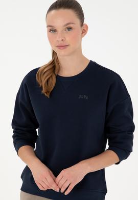 Kadın Lacivert Basic Bisiklet Yaka Sweatshirt - 50297296021