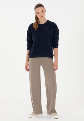 Kadın Lacivert Basic Bisiklet Yaka Sweatshirt - 50297296021