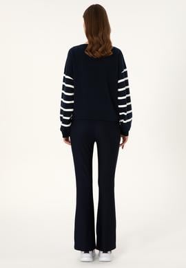 Kadın Lacivert İspanyol Paça Tayt - 50297274015