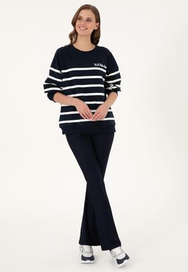 Kadın Lacivert İspanyol Paça Tayt - 50297274015