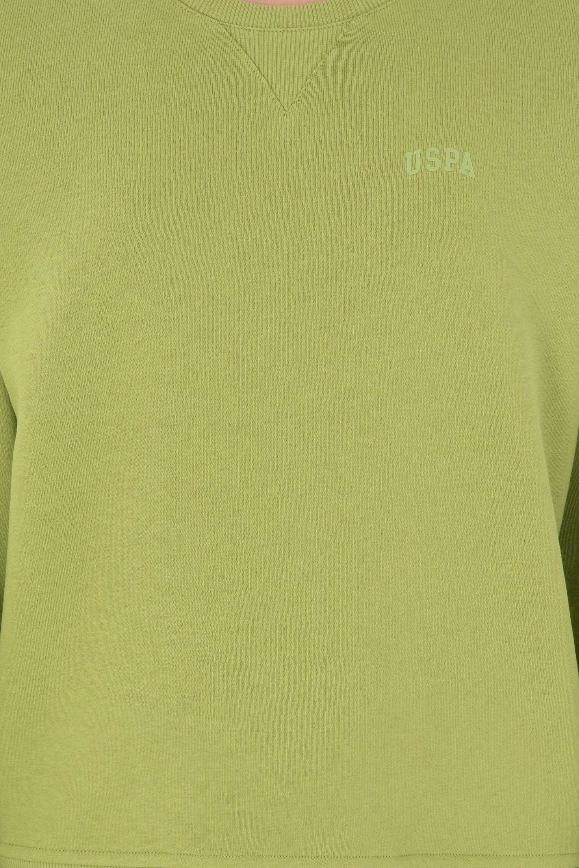 Kadın Fıstık Yeşili Basic Bisiklet Yaka Sweatshirt - Image 6