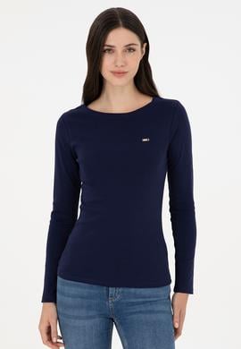 Kadın Lacivert Bisiklet Yaka Sweatshirt - 50297870017