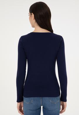 Kadın Lacivert Bisiklet Yaka Sweatshirt - 50297870017