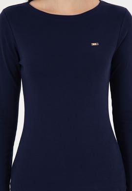 Kadın Lacivert Bisiklet Yaka Sweatshirt - 50297870017