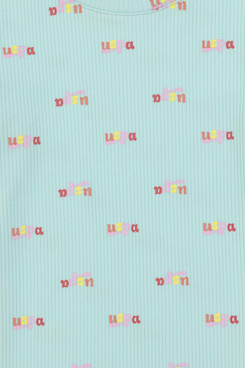 Kız Çocuk Su Yeşili Bisiklet Yaka Sweatshirt - 50298175003