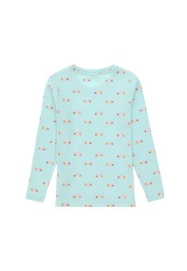 Kız Çocuk Su Yeşili Bisiklet Yaka Sweatshirt - 50298175003