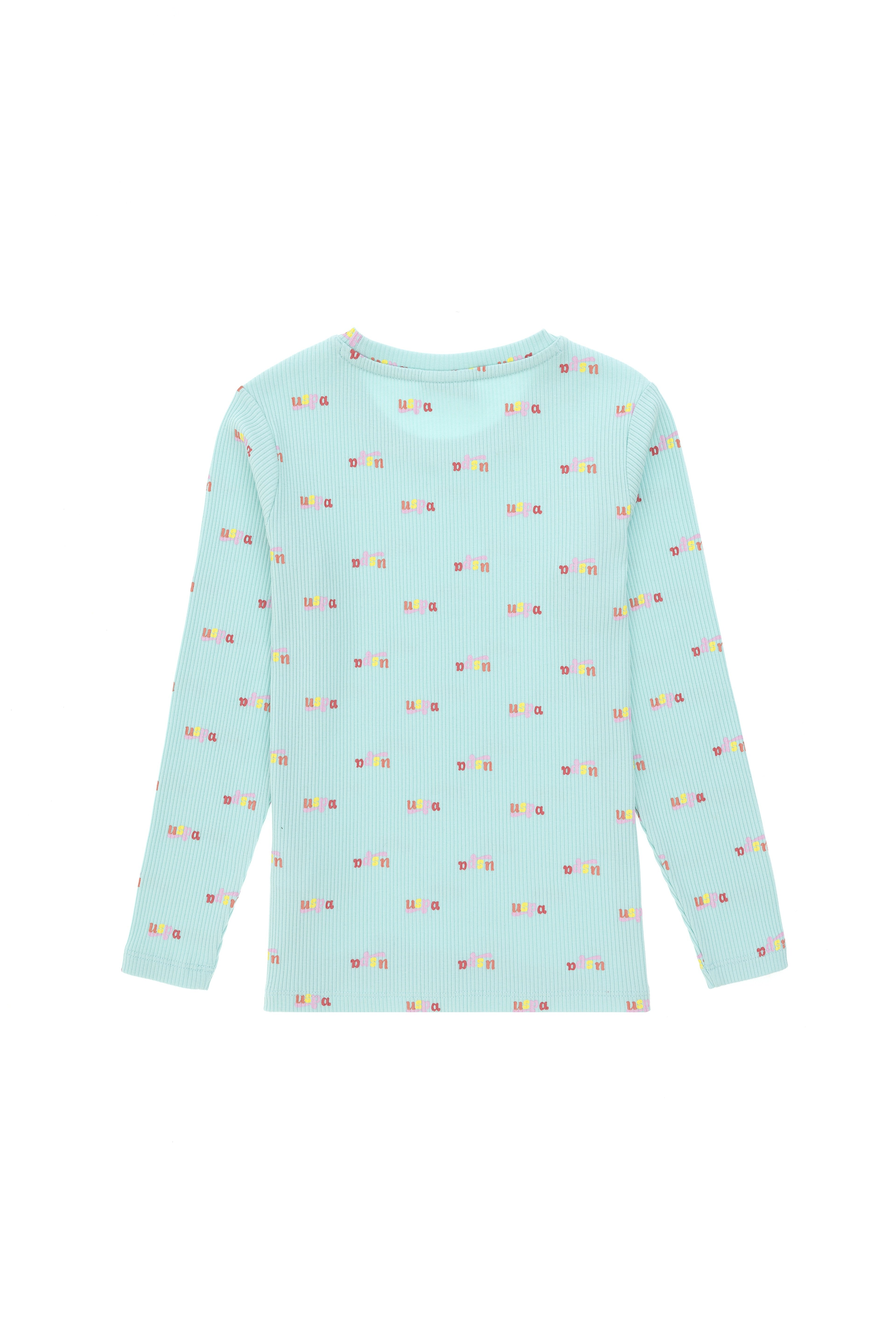 Kız Çocuk Su Yeşili Bisiklet Yaka Sweatshirt - Image 4