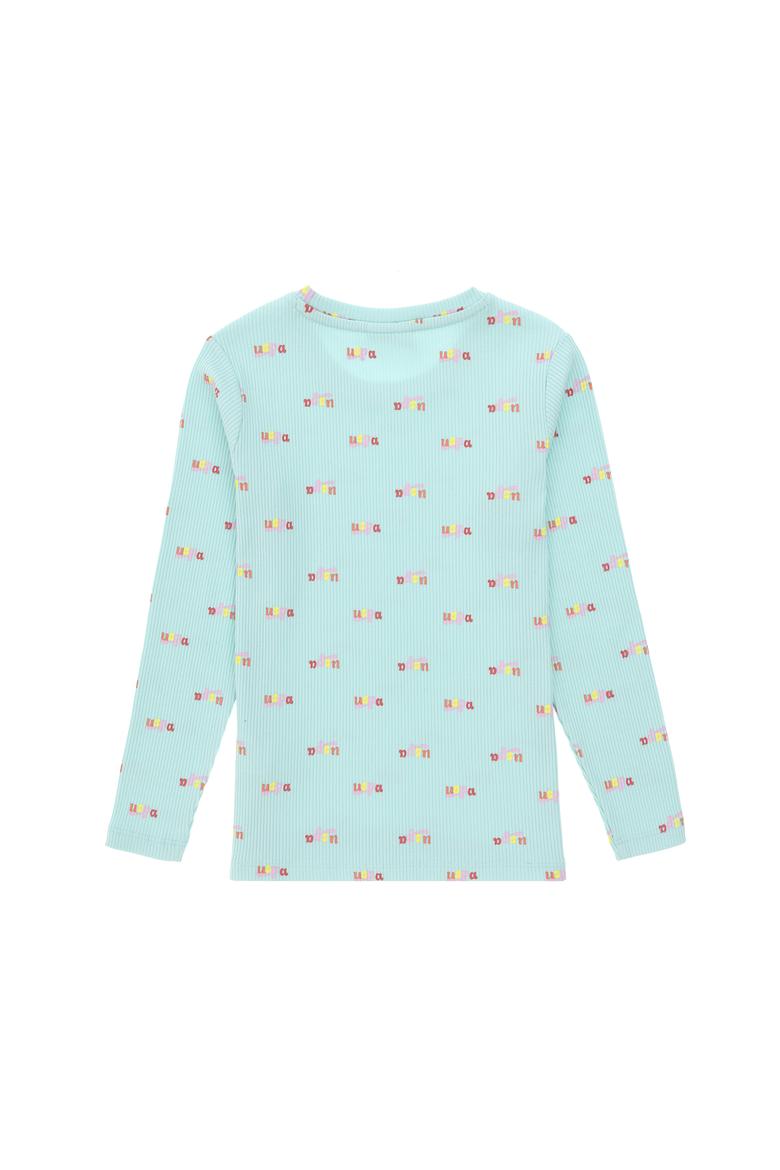 Kız Çocuk Su Yeşili Bisiklet Yaka Sweatshirt - 50298175003