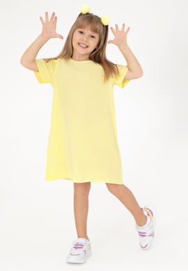Kız Çocuk Neon Sarı Kolsuz Dokuma Elbise - 50269610006