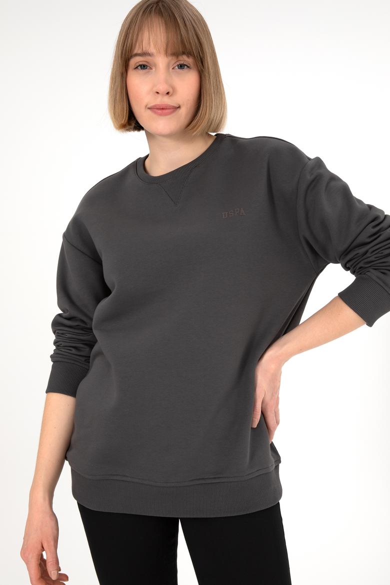 Erkek Bisiklet Yaka Antrasit Basic Şardonlu Sweatshirt - 50295148010