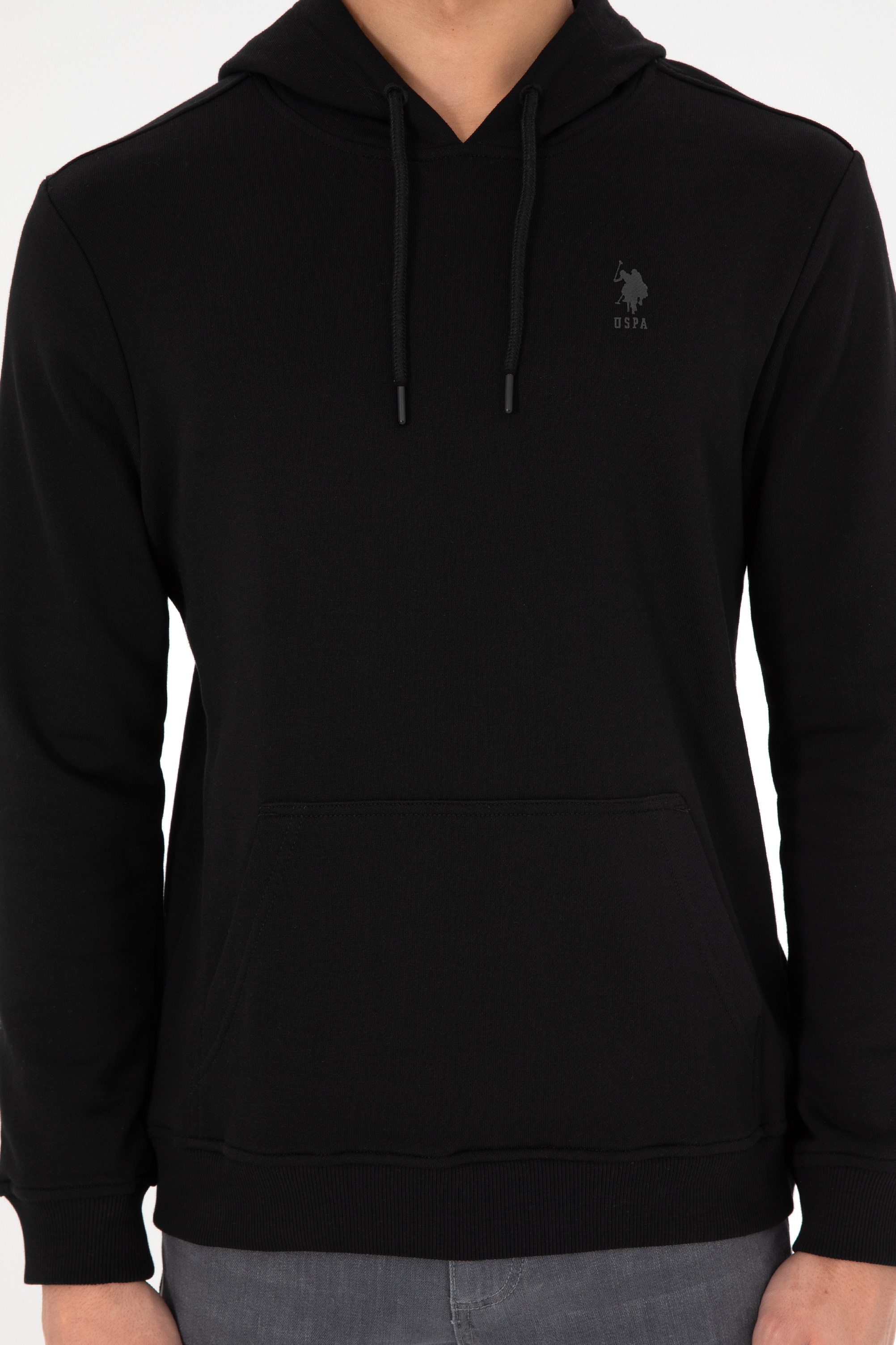 Erkek Siyah Basic Sweatshirt - Image 7
