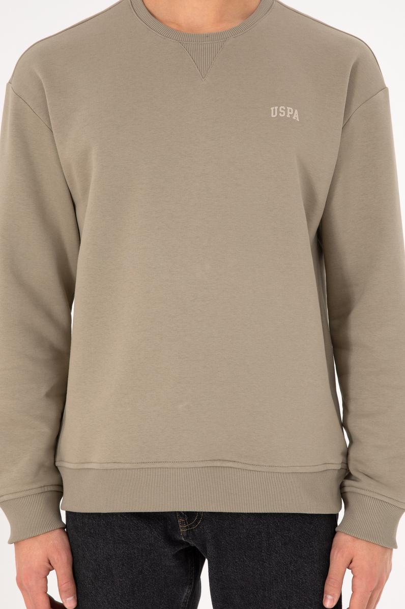 Erkek Açık Haki Basic Sweatshirt