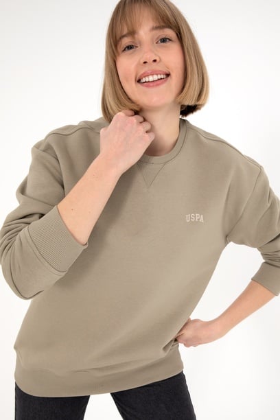 Erkek Açık Haki Basic Sweatshirt