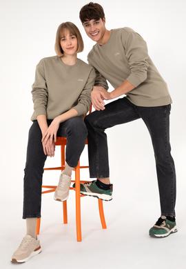 Erkek Açık Haki Basic Sweatshirt - 50295148218