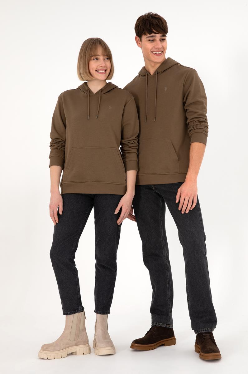 Erkek Haki Basic Sweatshirt
