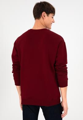 Erkek Bordo Basic Sweatshirt - 50295148013