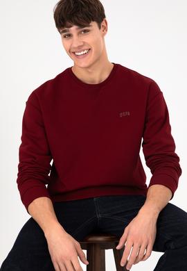 Erkek Bordo Basic Sweatshirt - 50295148013