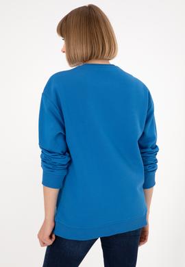 Erkek Bisiklet Yaka Kobalt Basic Şardonlu Sweatshirt - 50295148143