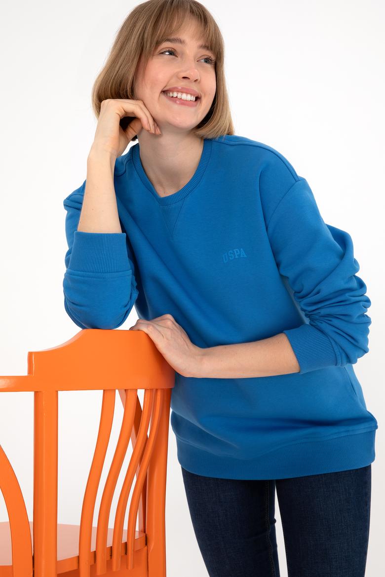 Erkek Bisiklet Yaka Kobalt Basic Şardonlu Sweatshirt - 50295148143