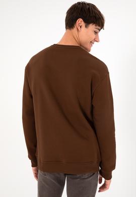 Erkek Kahverengi Basic Sweatshirt - 50295148053