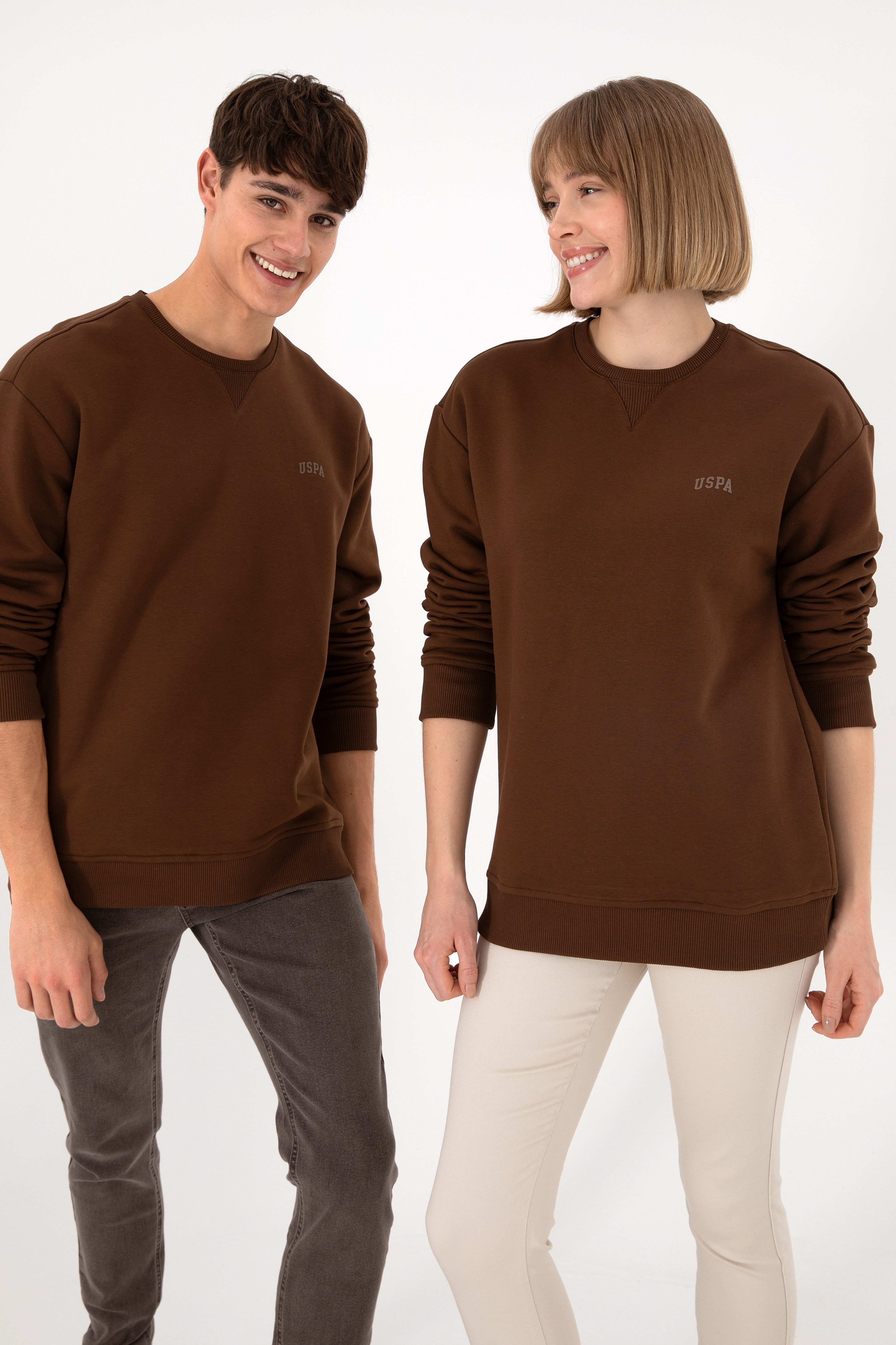 Erkek Kahverengi Basic Sweatshirt - Image 2