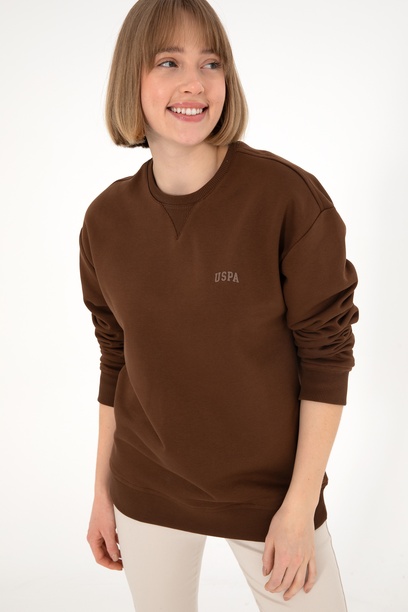 Erkek Kahverengi Basic Sweatshirt