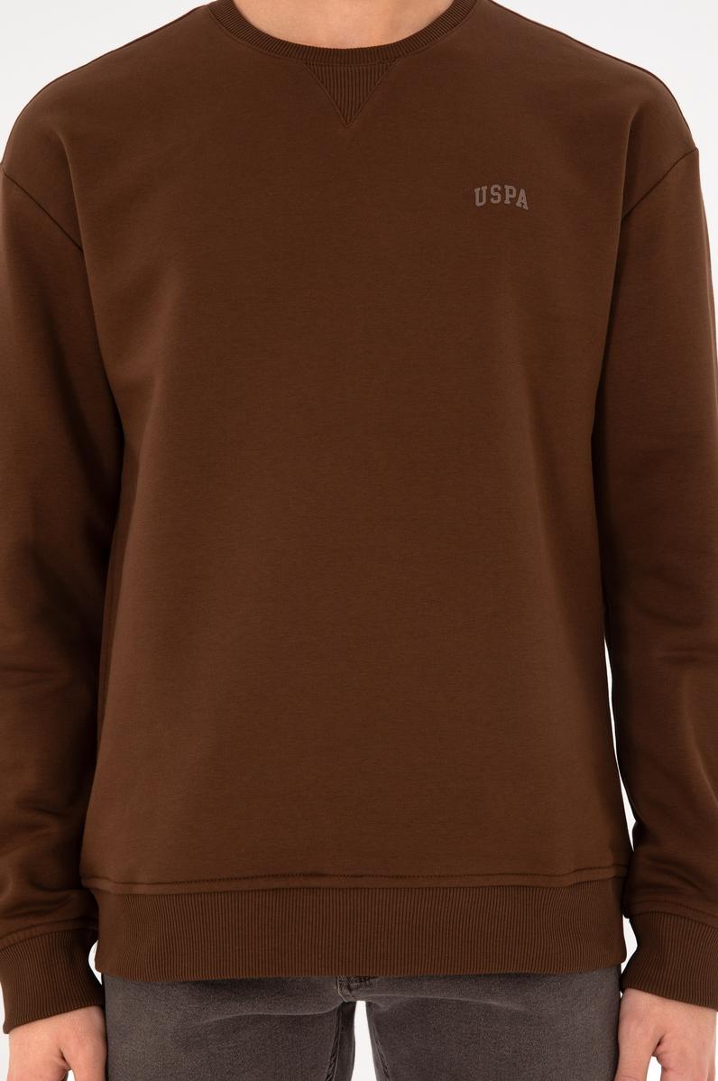 Erkek Kahverengi Basic Sweatshirt
