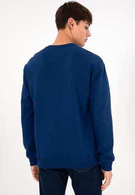 Erkek İndigo Basic Sweatshirt - 50295148048