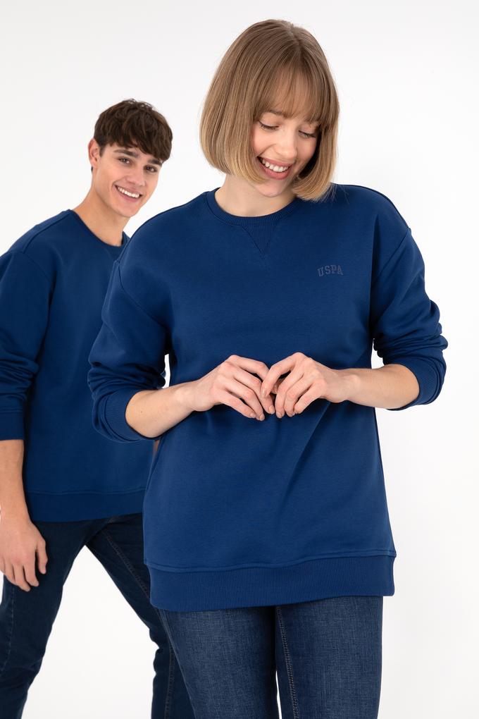 Erkek İndigo Basic Sweatshirt