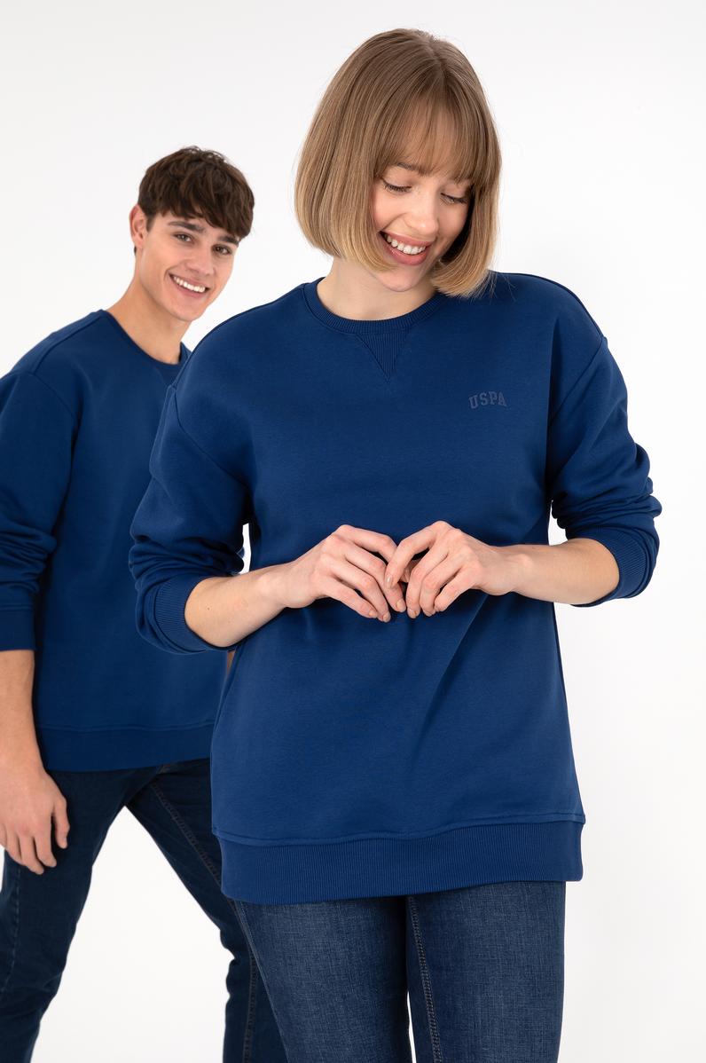 Erkek İndigo Basic Sweatshirt