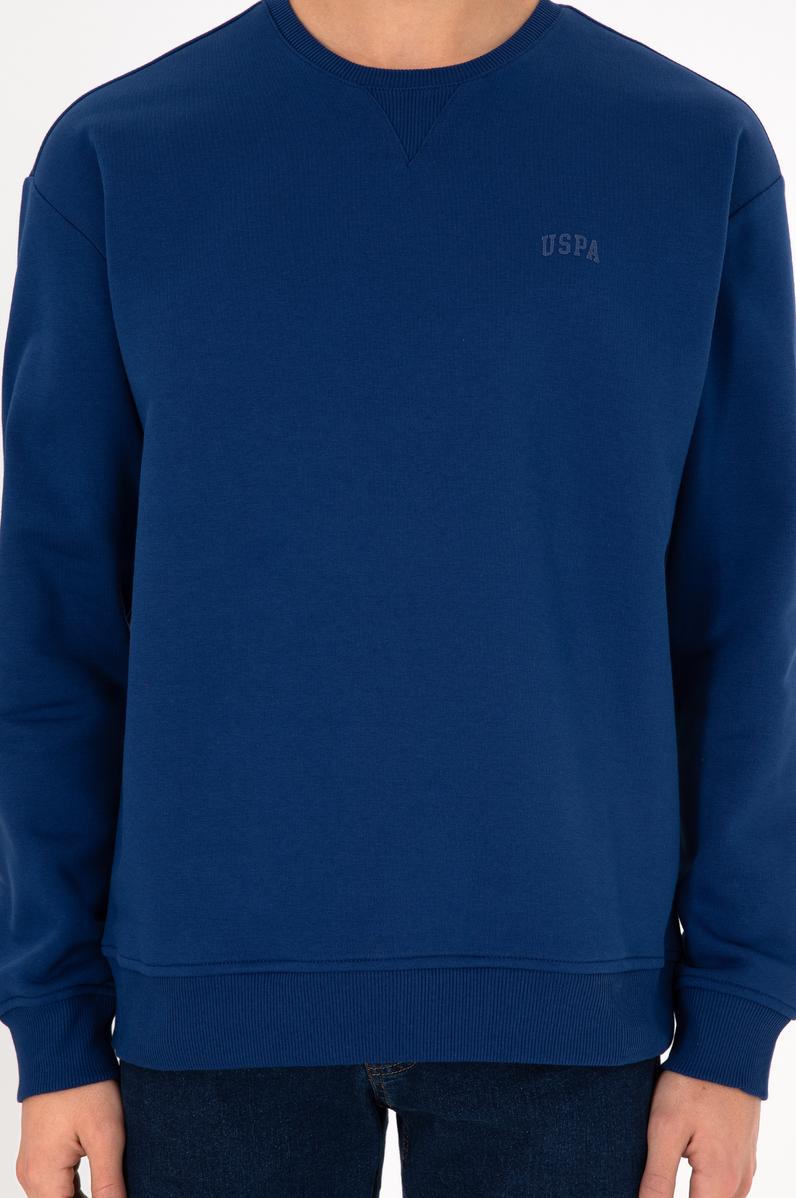 Erkek İndigo Basic Sweatshirt