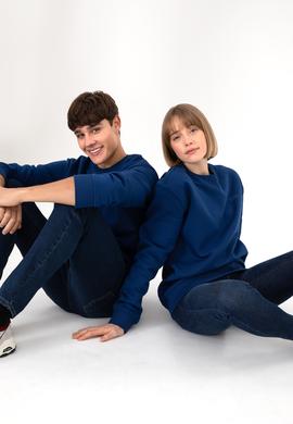 Erkek İndigo Basic Sweatshirt - 50295148048