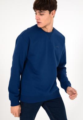 Erkek İndigo Basic Sweatshirt - 50295148048