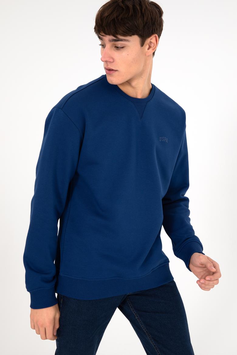 Erkek İndigo Basic Sweatshirt - 50295148048