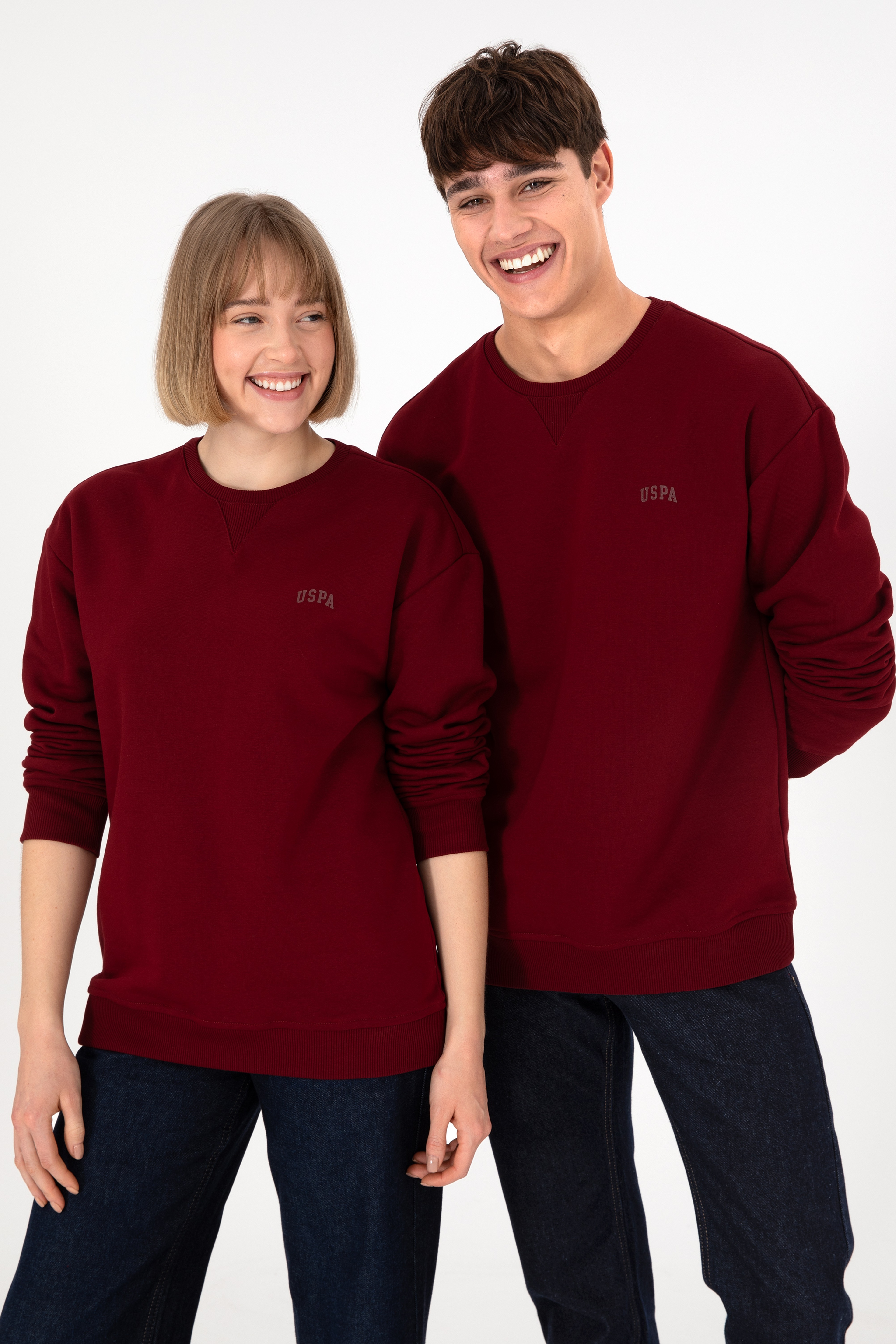 Erkek Bordo Basic Sweatshirt - Image 1