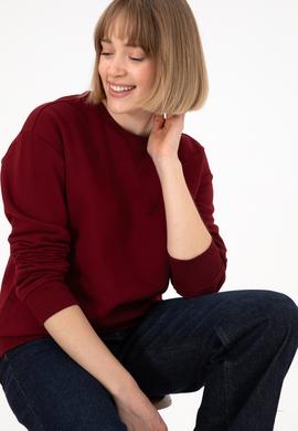 Erkek Bordo Basic Sweatshirt - 50295148013
