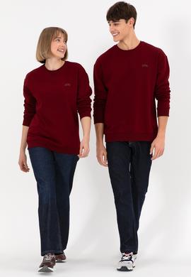 Erkek Bordo Basic Sweatshirt - 50295148013