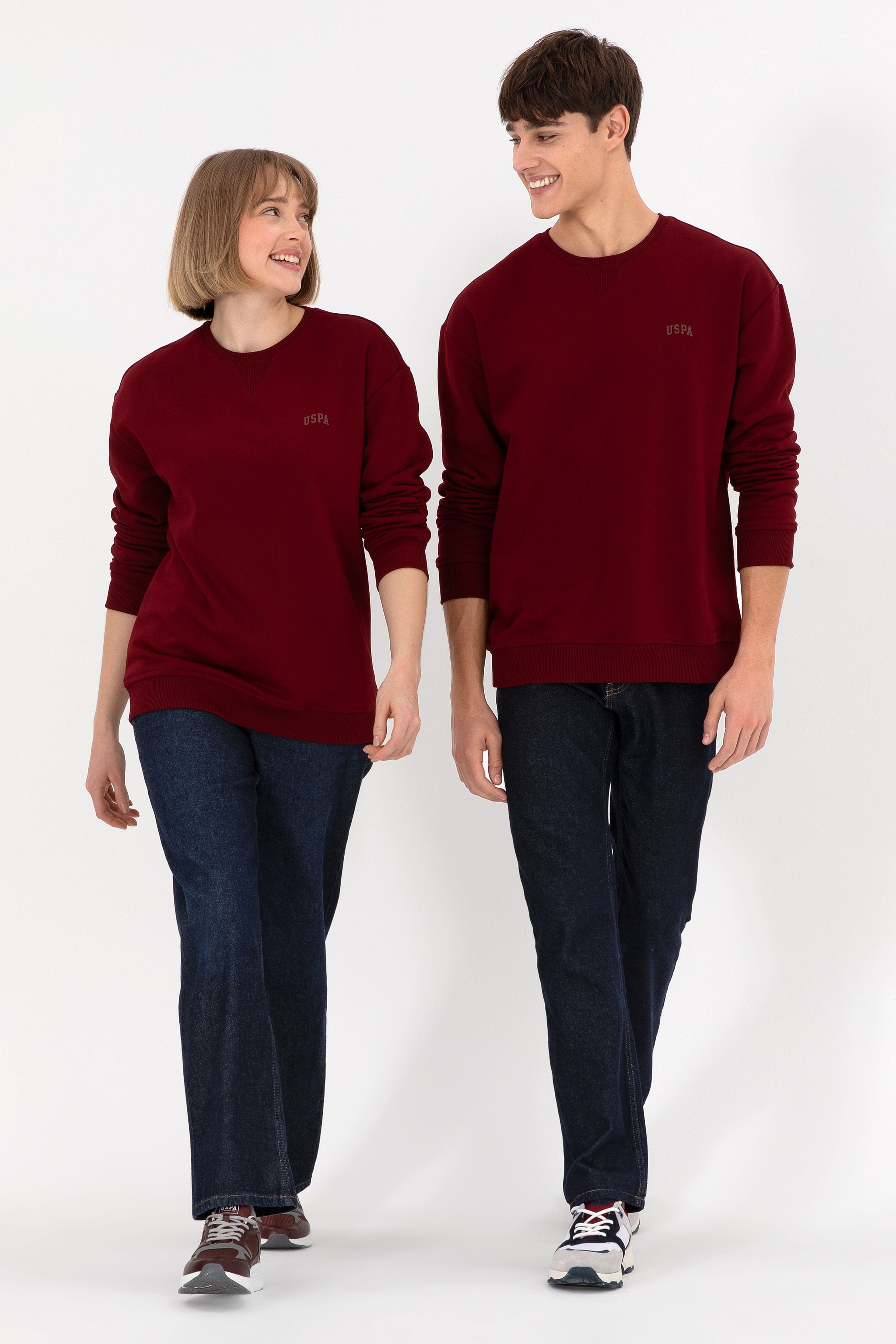 Erkek Bordo Basic Sweatshirt