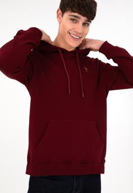 Erkek Bordo Basic Sweatshirt - 50295167116