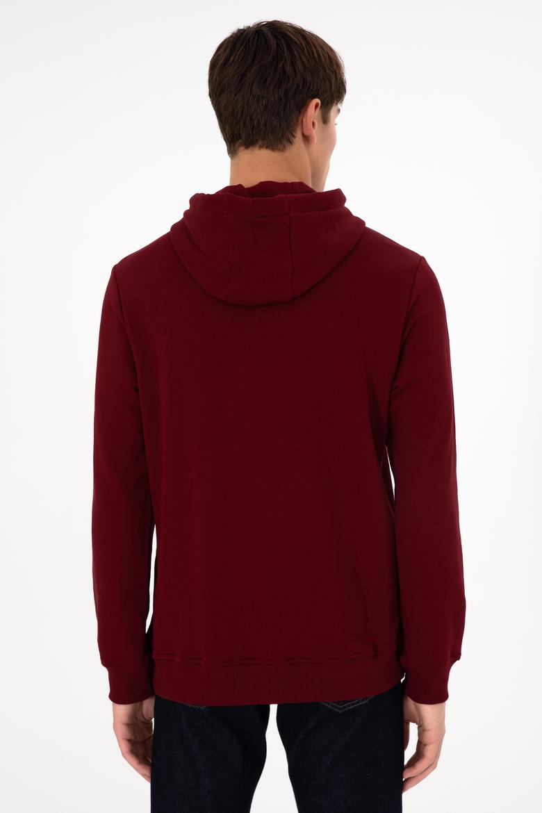 Erkek Bordo Basic Sweatshirt - 50295167116
