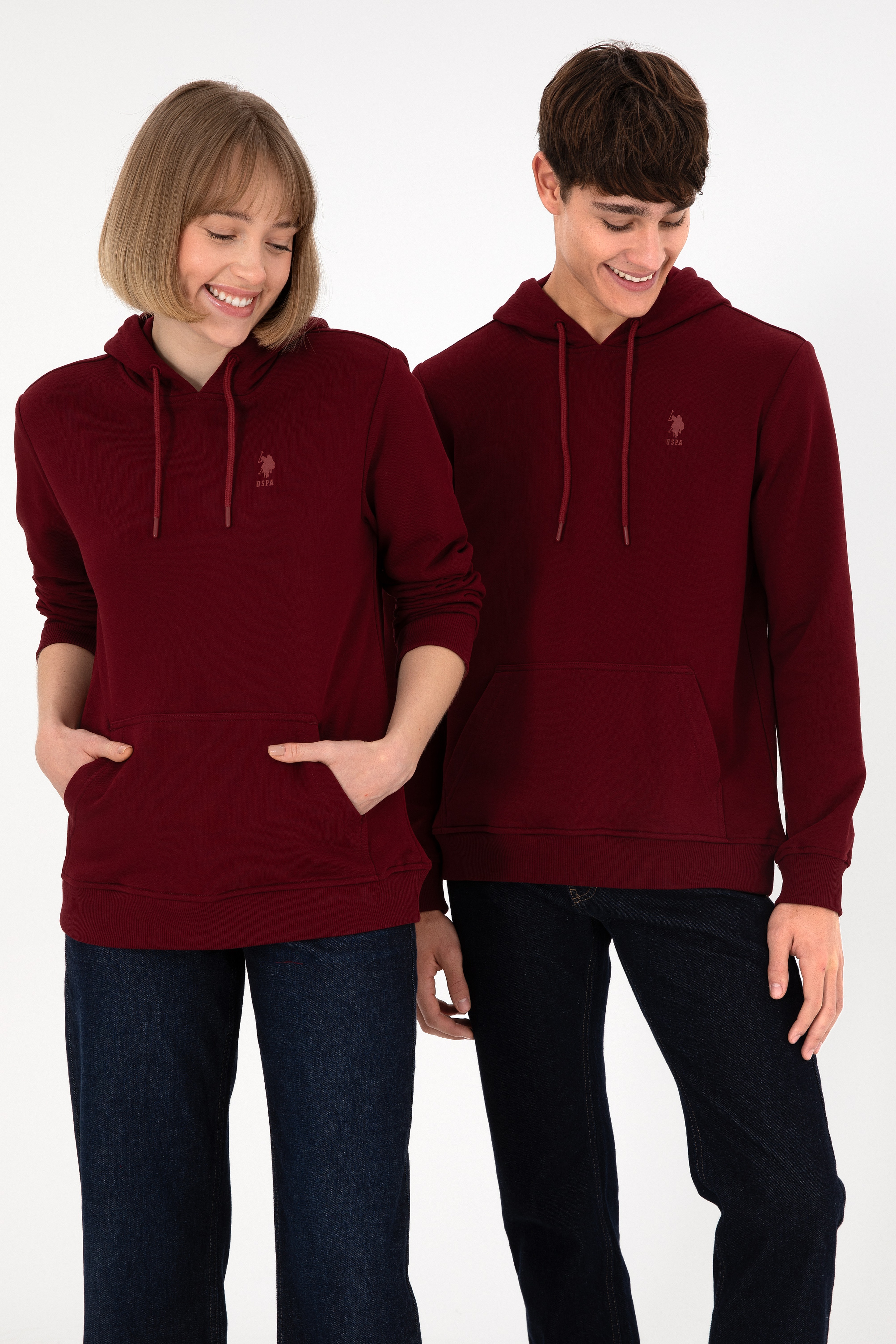 Erkek Bordo Basic Sweatshirt - Image 1