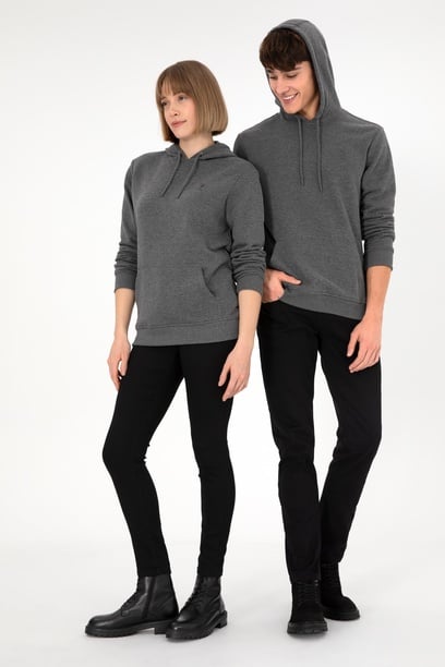 Erkek Antrasit Melanj Basic Sweatshirt