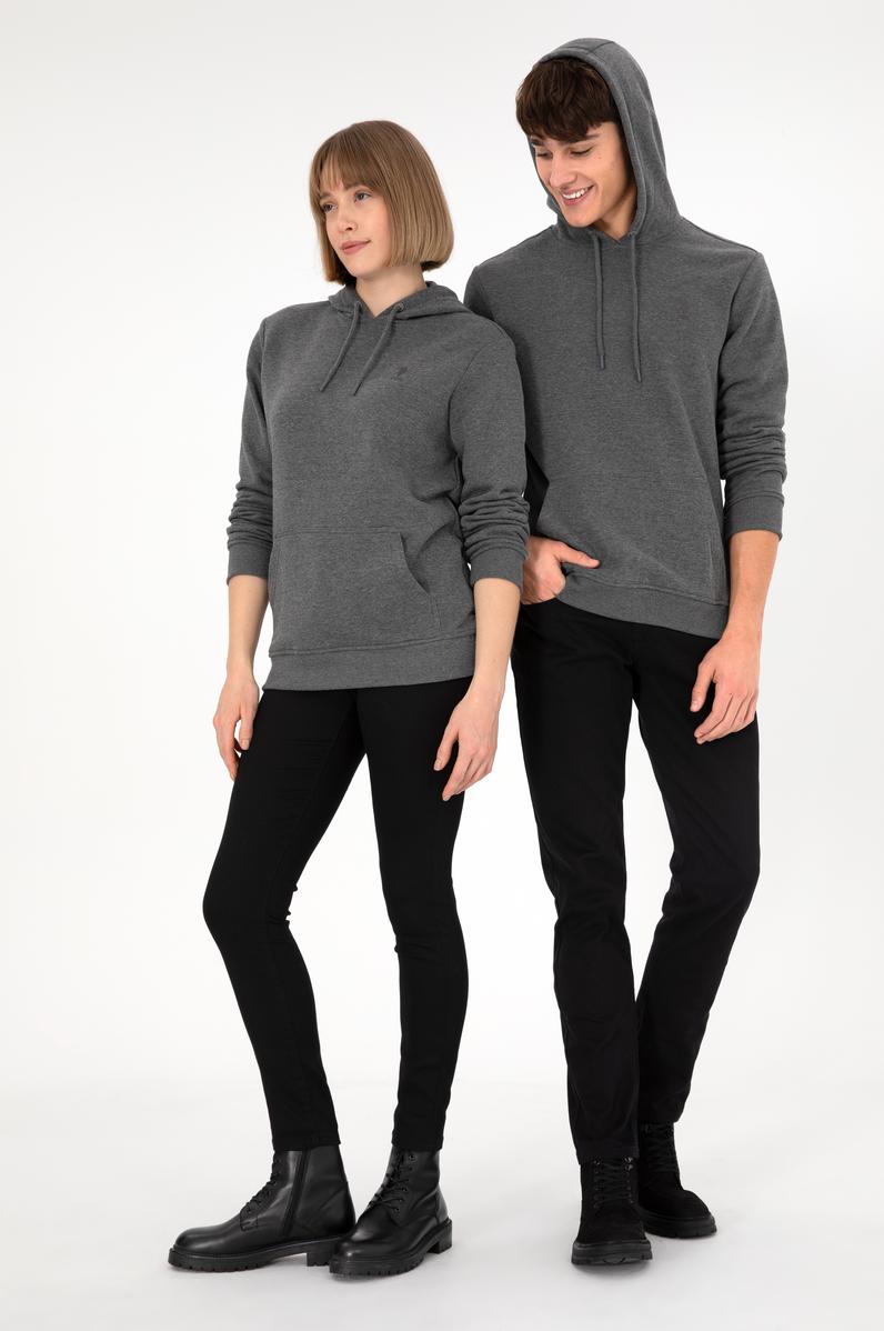 Erkek Antrasit Melanj Basic Sweatshirt