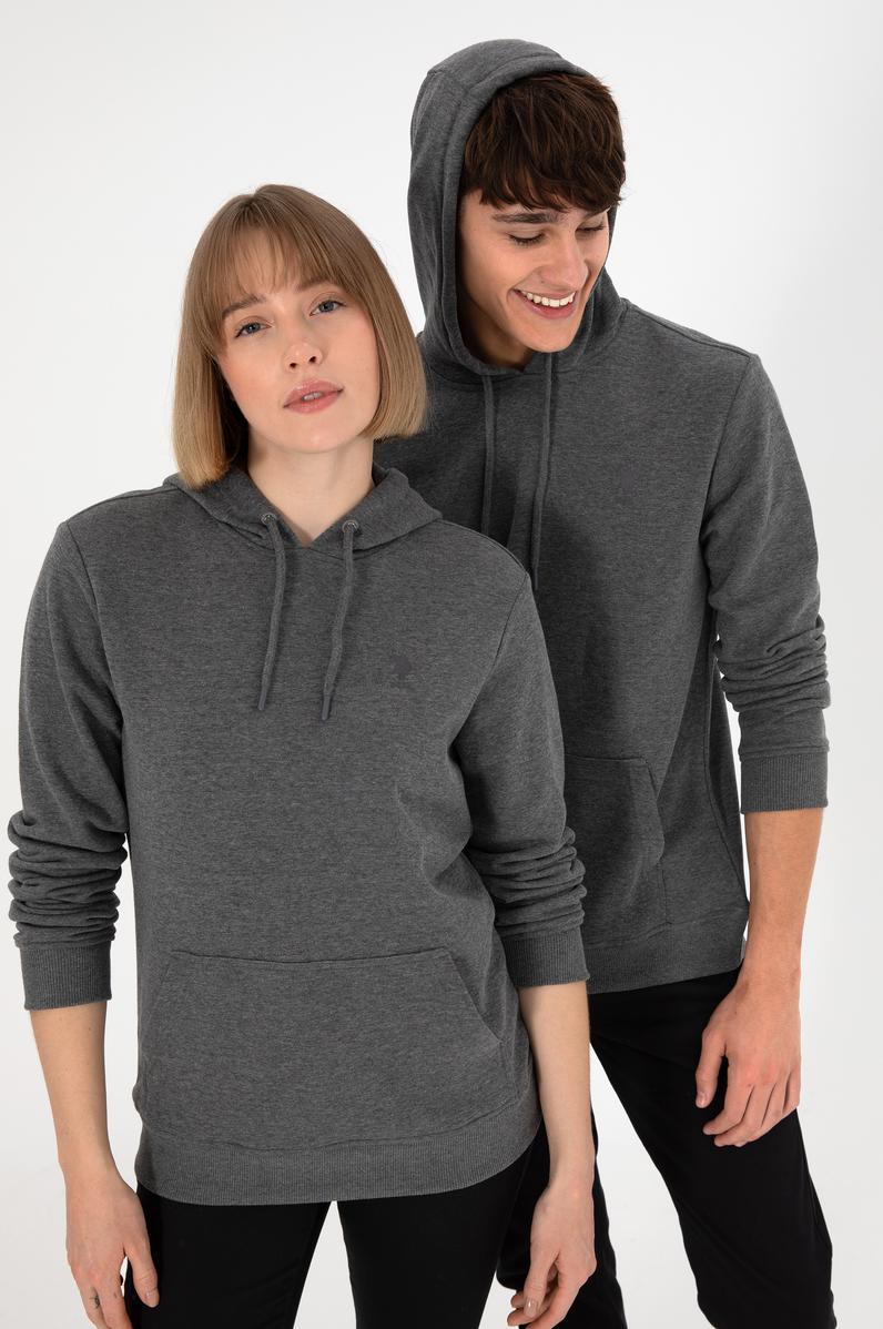Erkek Antrasit Melanj Basic Sweatshirt
