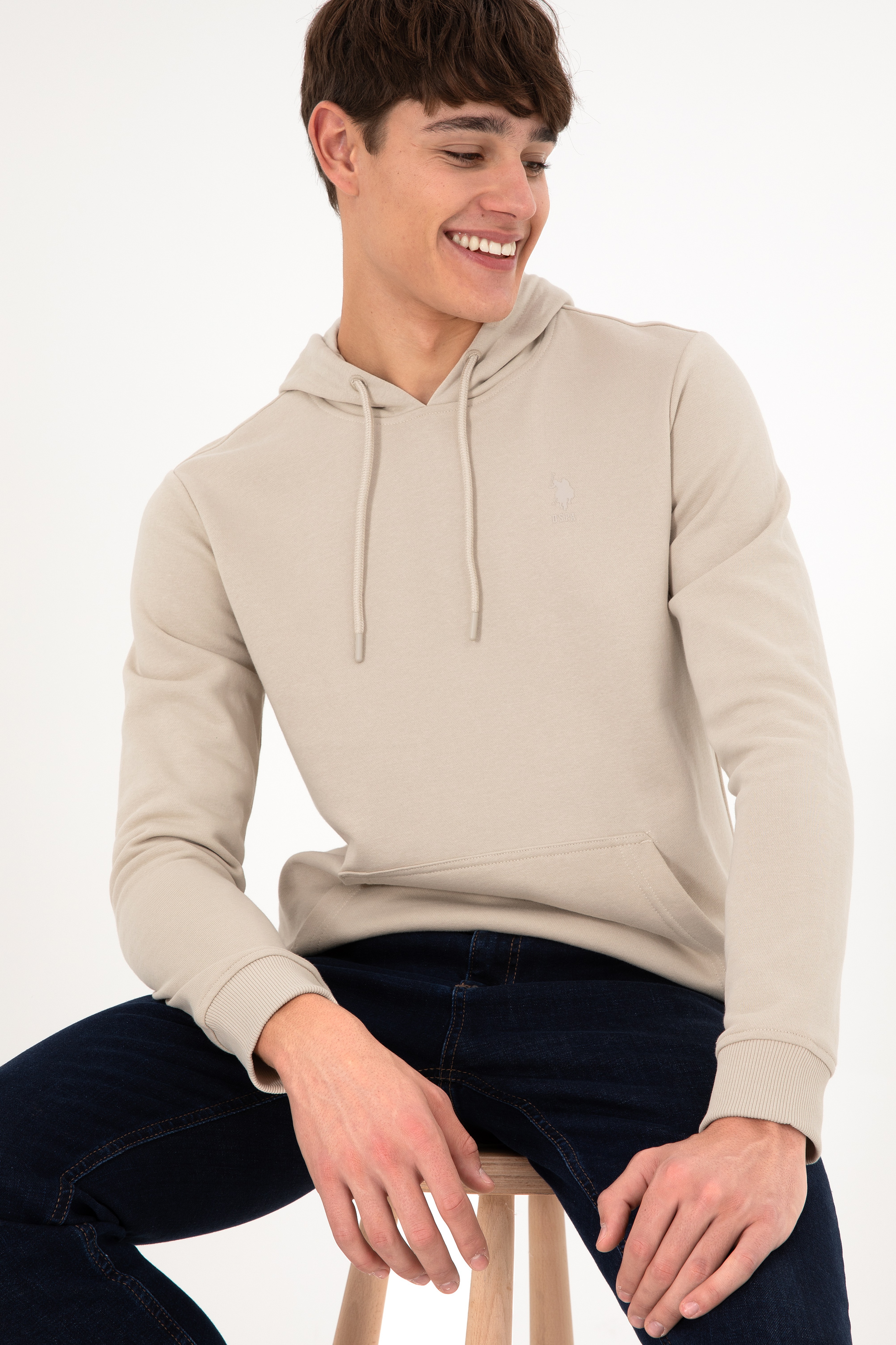 Erkek Taş Basic Sweatshirt - Image 5