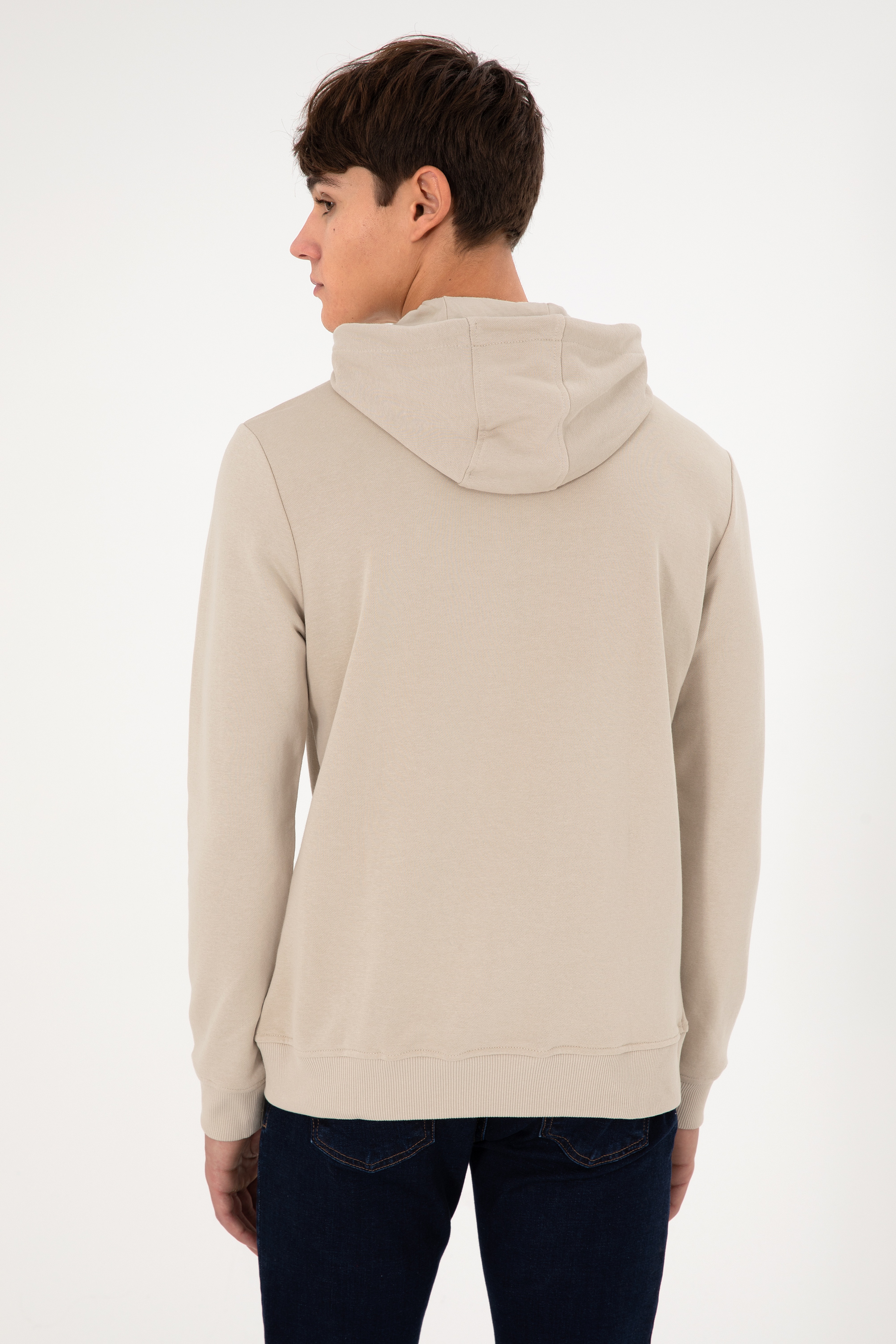 Erkek Taş Basic Sweatshirt - Image 6
