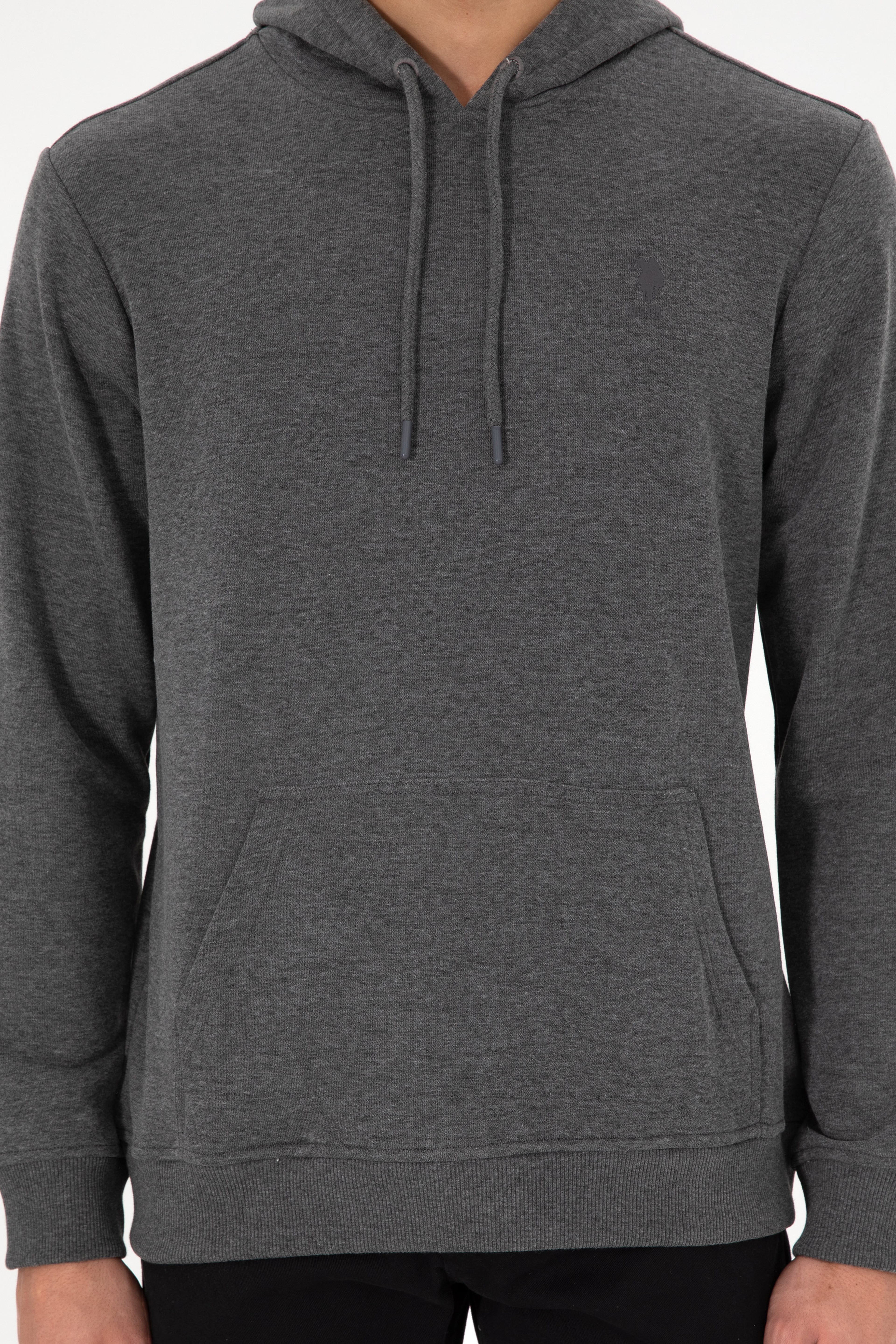 Erkek Antrasit Melanj Basic Sweatshirt