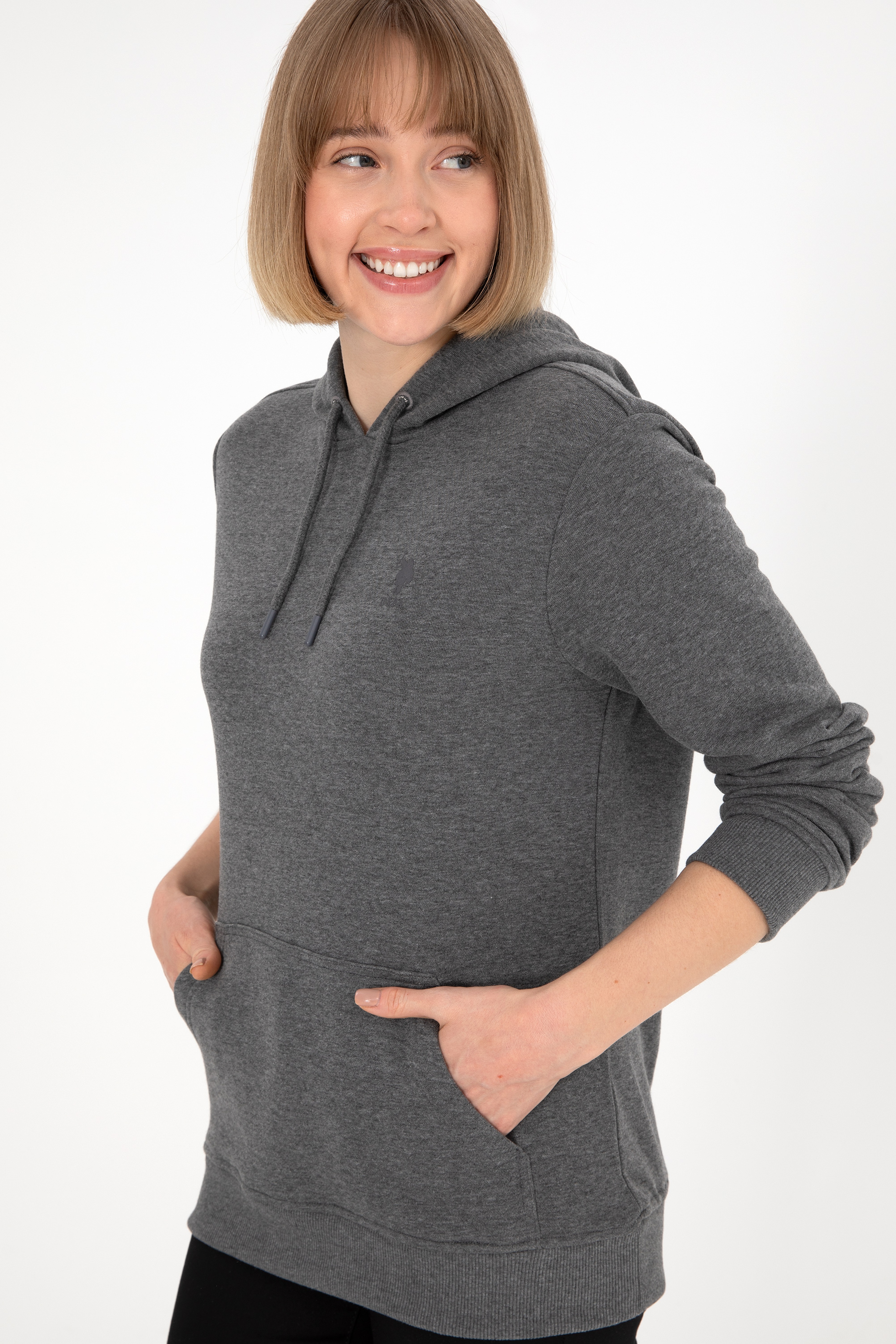 Erkek Antrasit Melanj Basic Sweatshirt