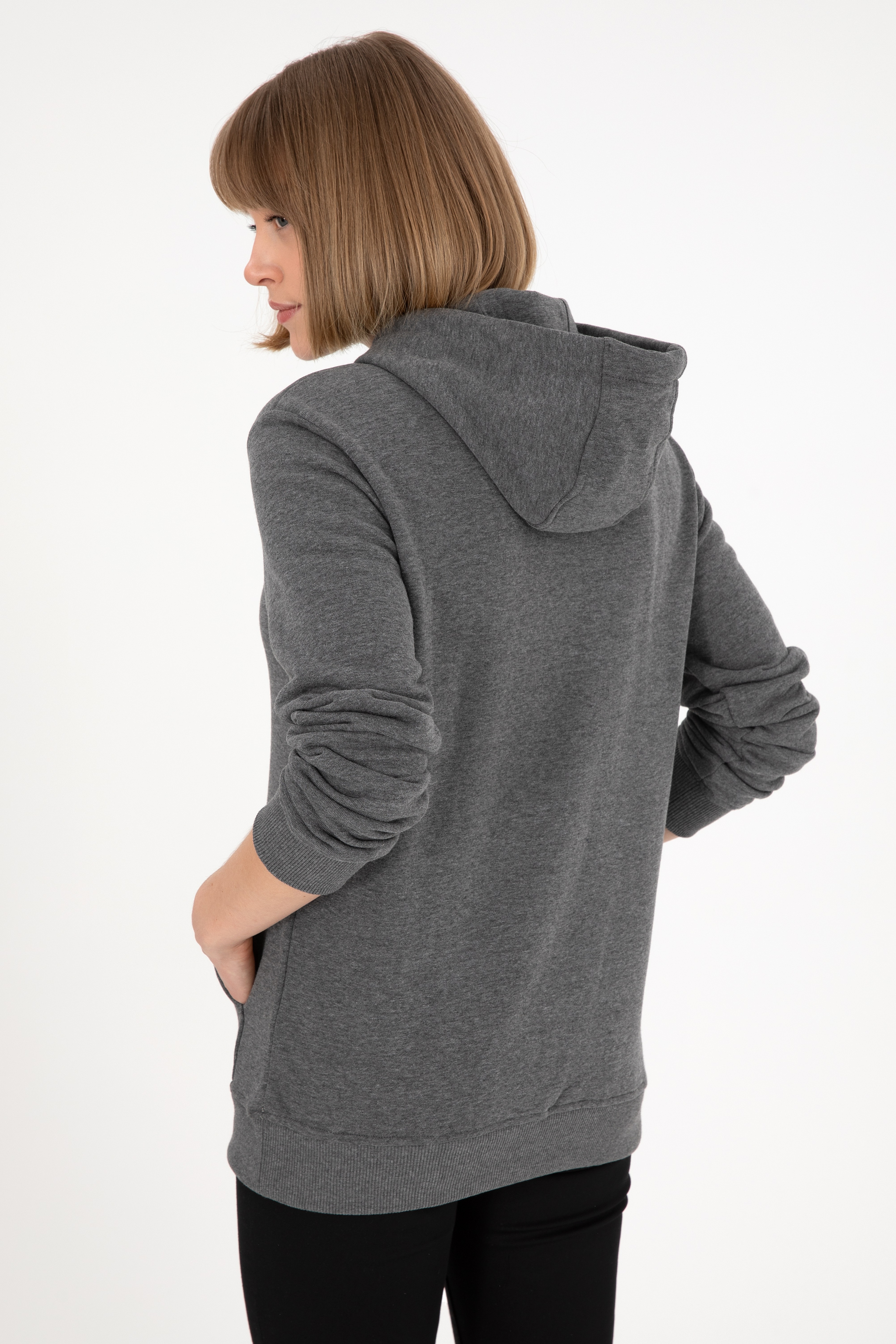 Erkek Antrasit Melanj Basic Sweatshirt - Image 4