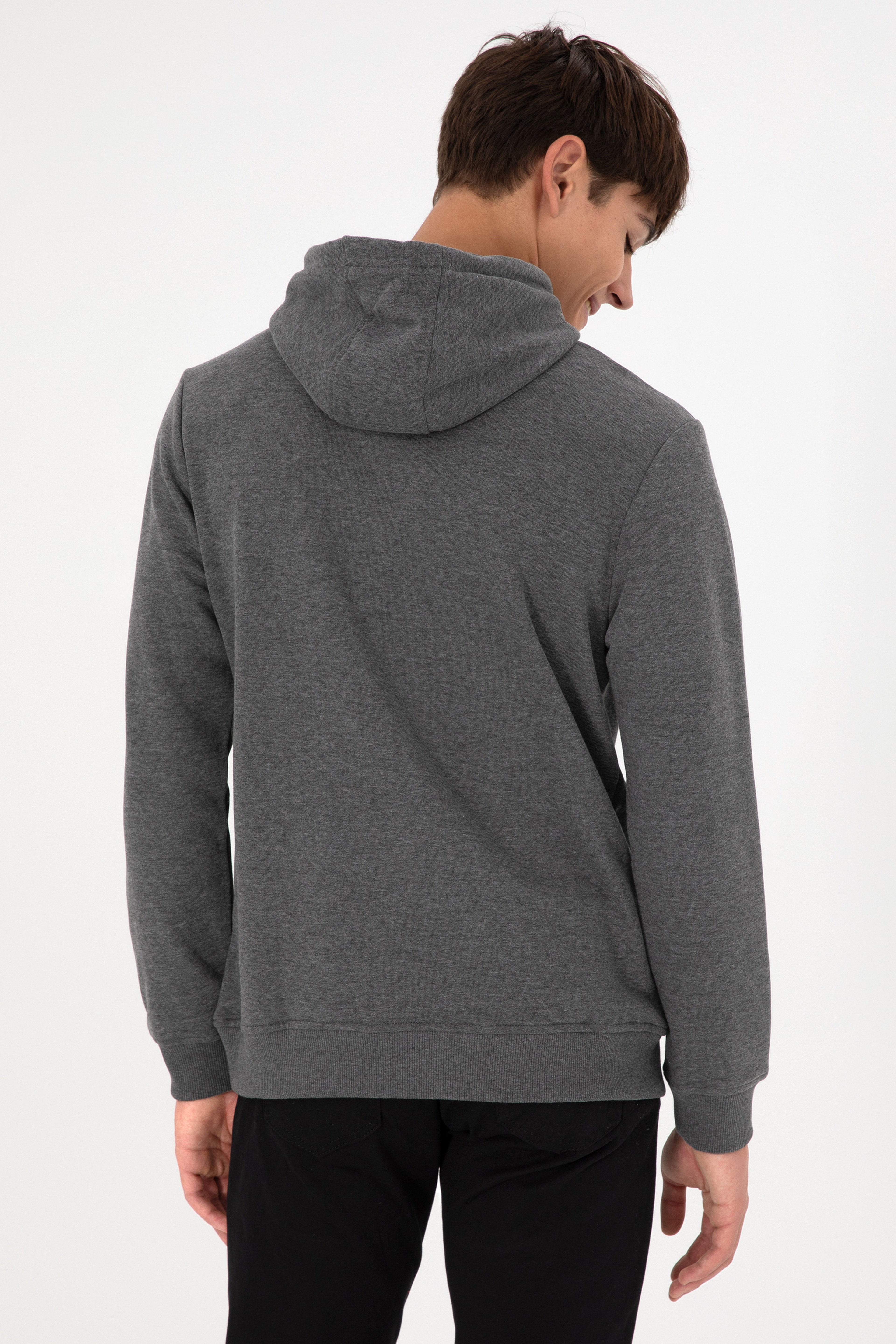 Erkek Antrasit Melanj Basic Sweatshirt - Image 6